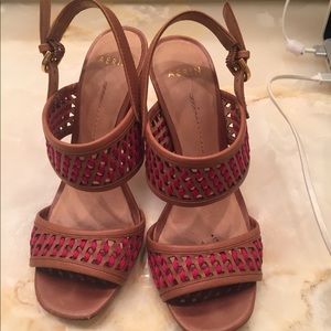 Aerin red ribbon sandal